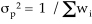 equation 6:sp^2 = 1 / sum(wi)